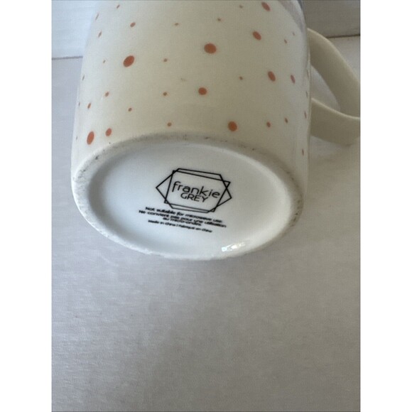 Frankie Grey Dear Santa Forgive Me For I Have Ginned Mug W/Lid Pink Wht Gold 6" - Picture 5 of 7